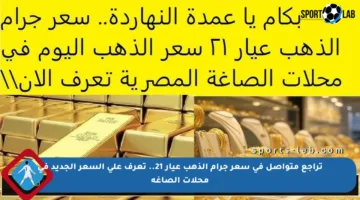 تراجع متواصل في سعر جرام الذهب عيار 21.. تعرف على السعر الجديد في محلات الصاغة